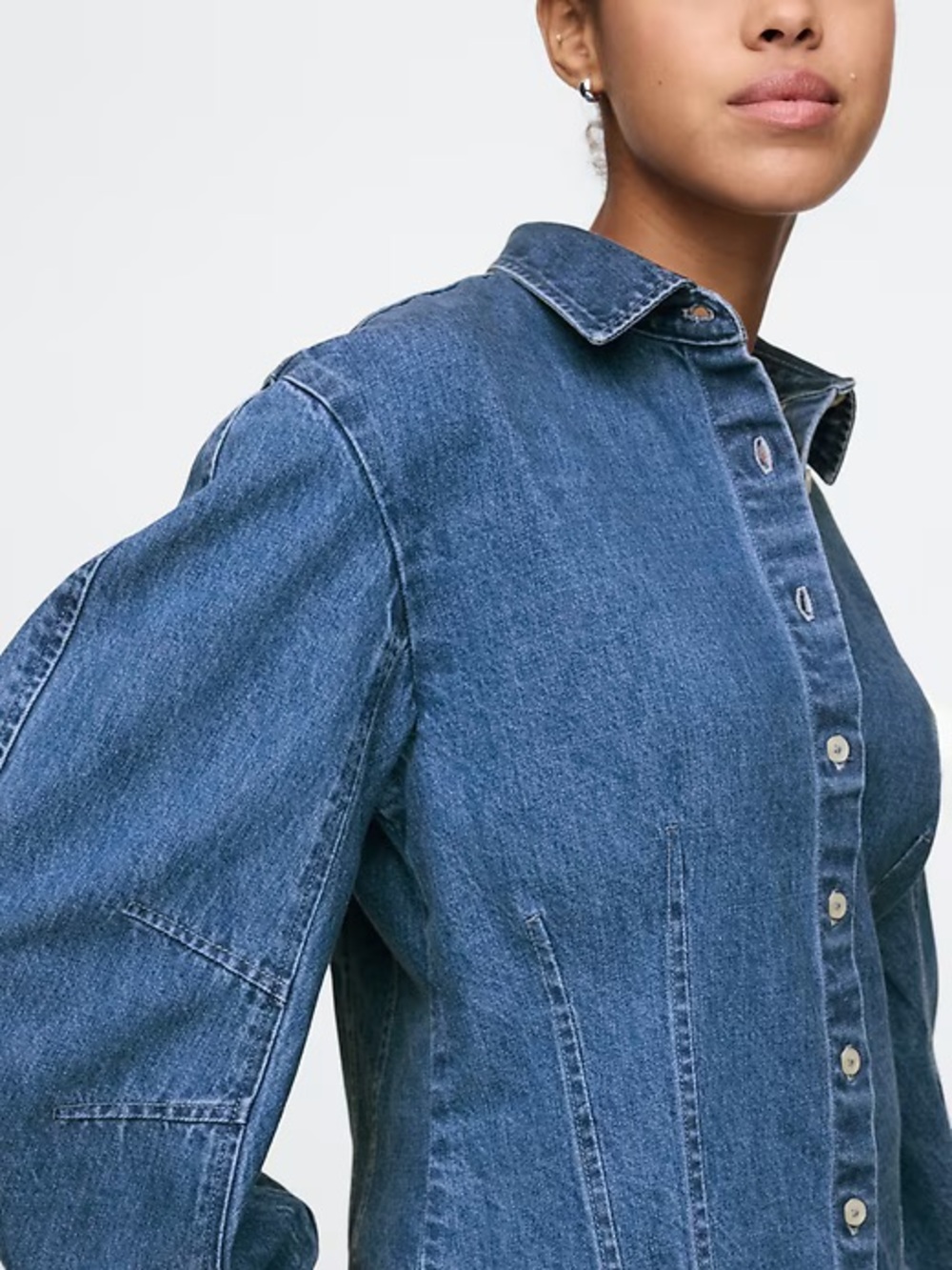 Gap Barrel Sleeve Denim Shirt - Picture 2 of 6